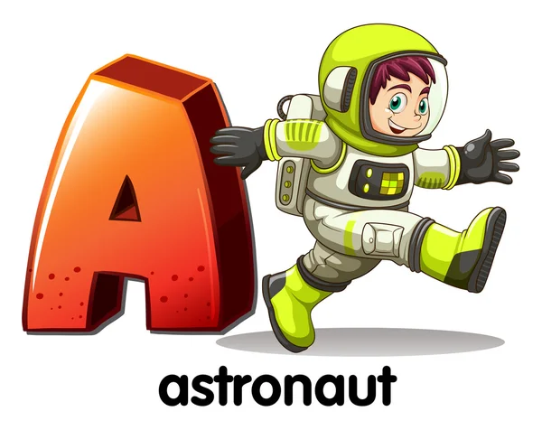 Een brief een voor astronaut — Stockvector