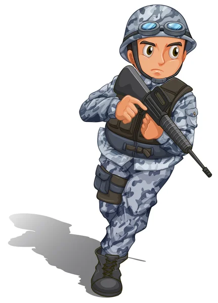 一个勇敢的士兵 — 图库矢量图片