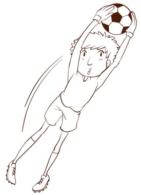 bir futbolcuyla bir basit kroki