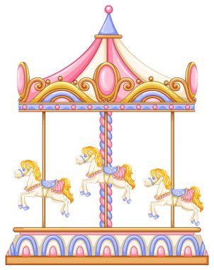 A merry-go-round rotating ride clipart
