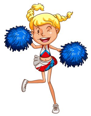 bir cheerdancer basit bir kroki