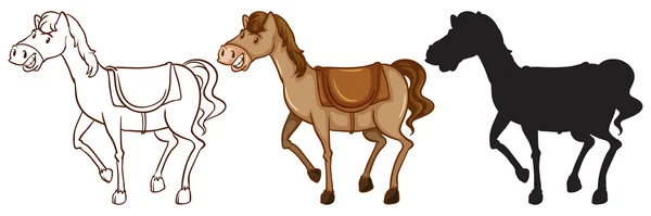 Tři koně — Stockový vektor