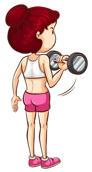 Un simple boceto de una dama haciendo ejercicio — Archivo Imágenes Vectoriales