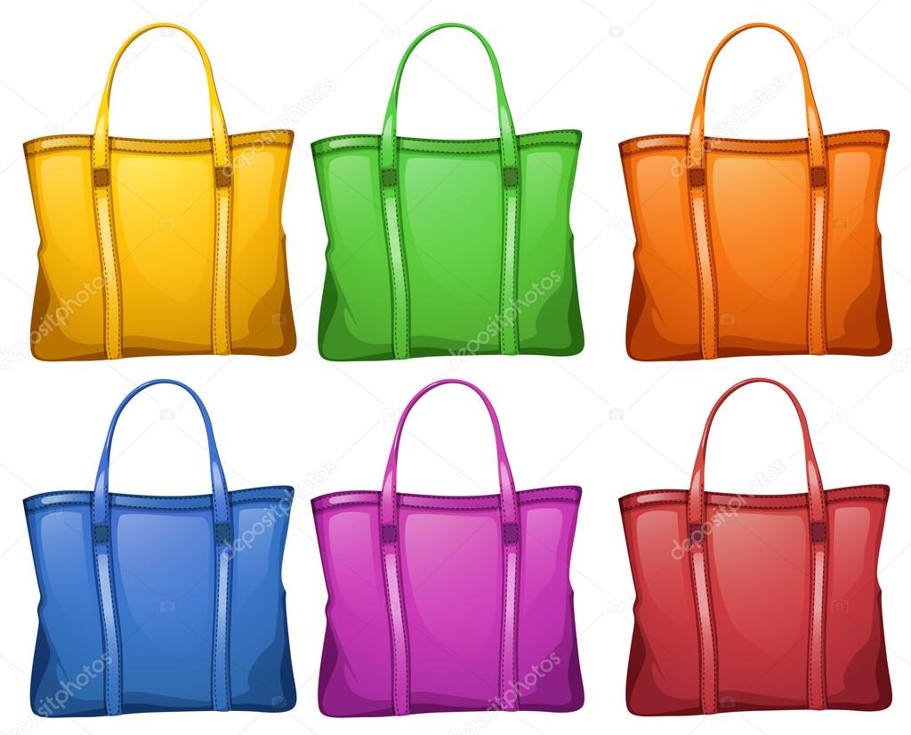 Colourful handbags