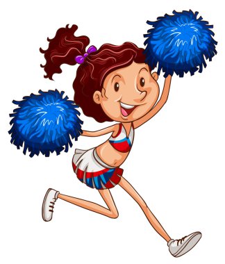 bir cheerdancer basit renkli çizimi