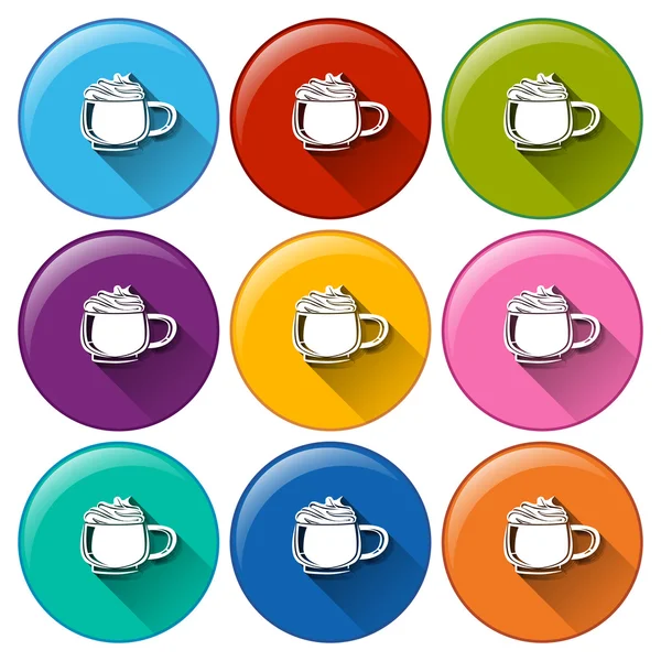 Icons with mugs — Stock Vector