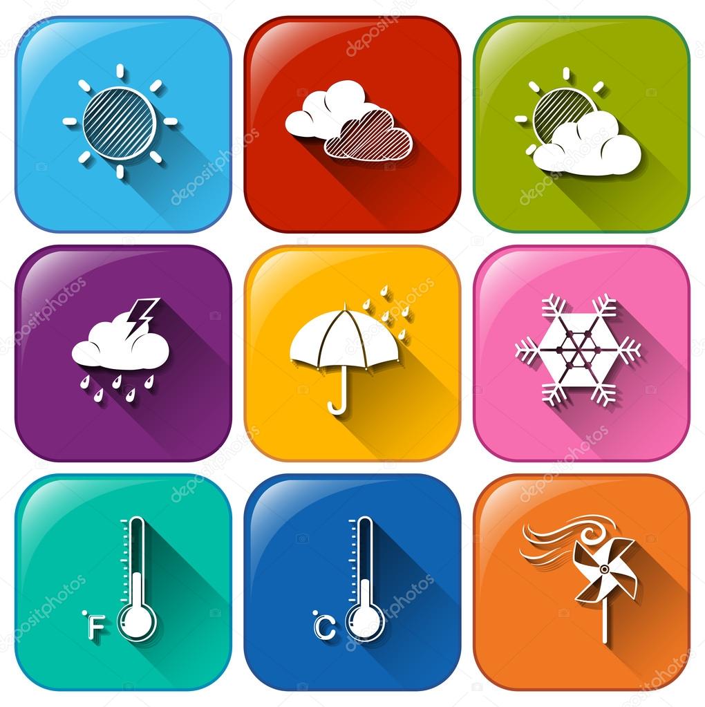 Icons with the different weather conditions