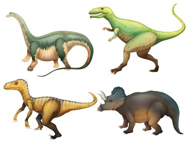 Four dinosaurs clipart