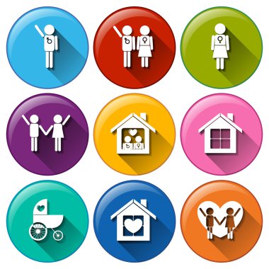 Aile planlaması için yuvarlak düğmeleri