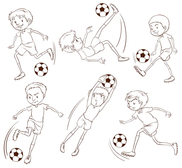 A simple sketch of the soccer players — Stock Vector