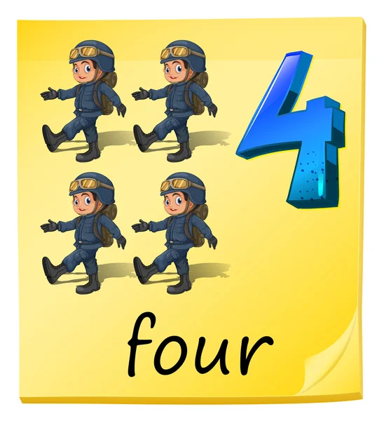 Czterech żołnierzy — Wektor stockowy