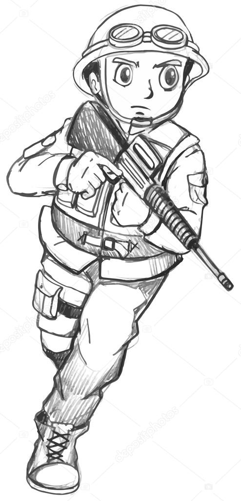 A sketch of a soldier