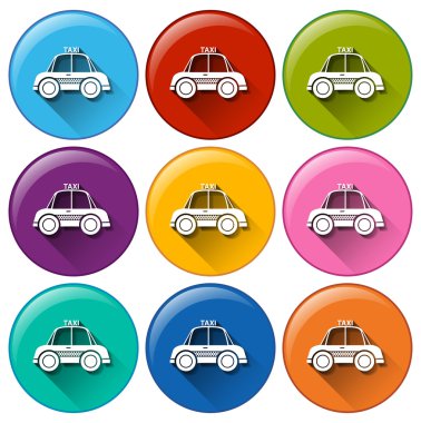 bir taksi ile yuvarlak düğmeleri
