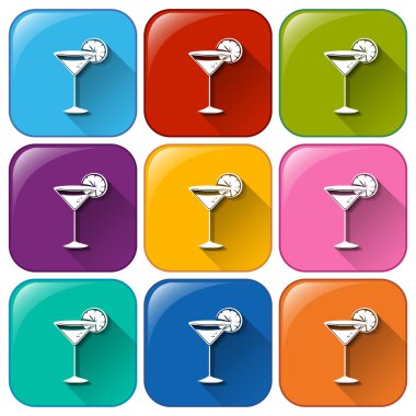 kokteyl içki ile yuvarlatılmış düğmeler