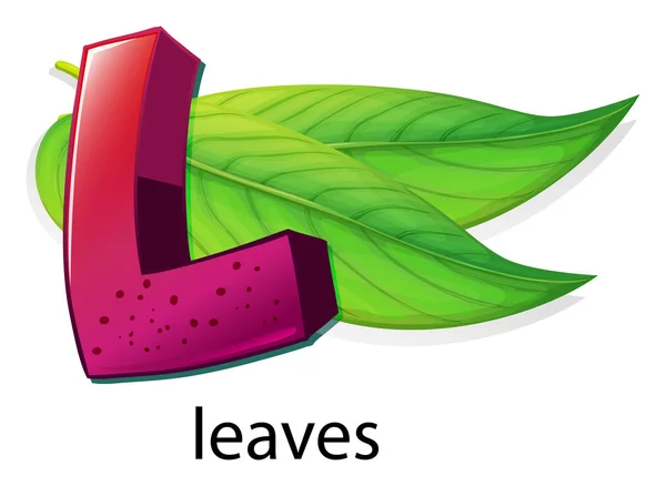Una letra L para hojas — Vector de stock