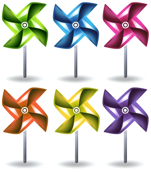 Toy windmills — Stock Vector