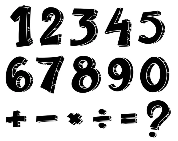 Figure numeriche e operazioni matematiche — Vettoriale Stock