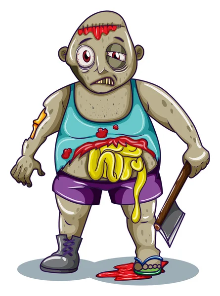 Un zombi gordo — Vector de stock