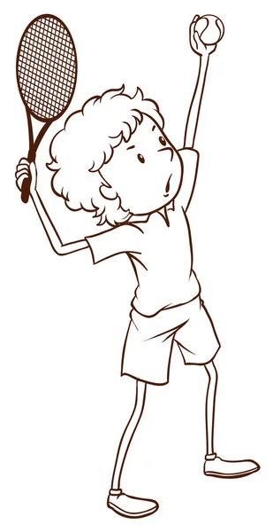 テニス プレーヤーの簡単な描画 — ストックベクタ