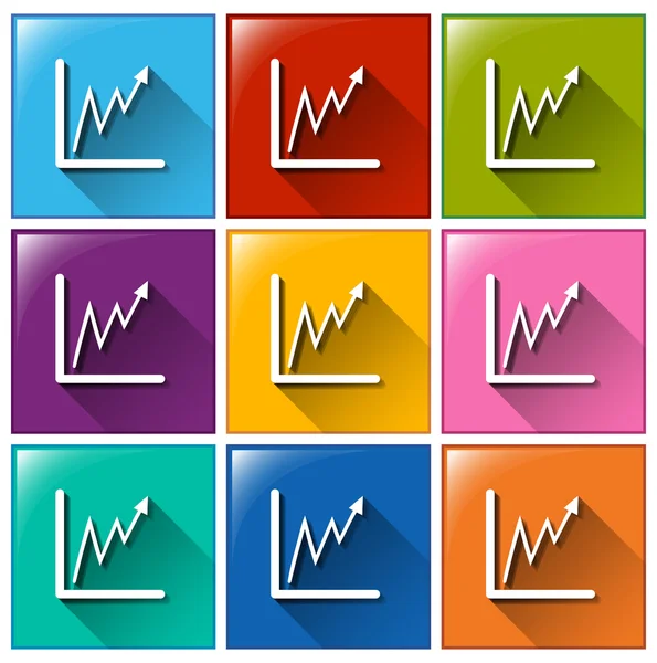 Botões com gráficos lineares — Vetor de Stock