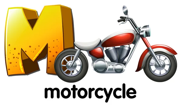 A letter M for motorcycle — Stock Vector