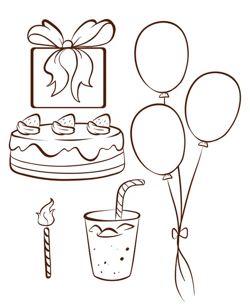 Prosty rysunek birthday celebration — Wektor stockowy