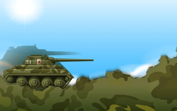 Un tanque militar — Vector de stock