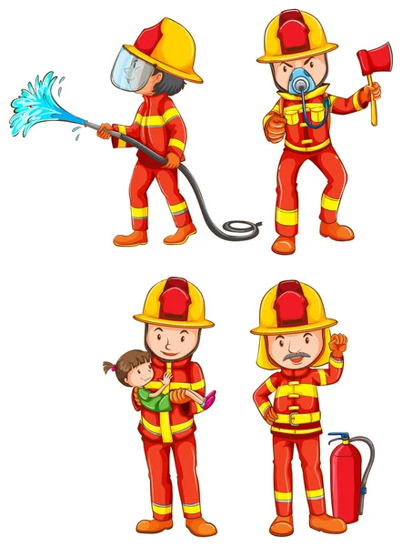 Firemen — Stock Vector