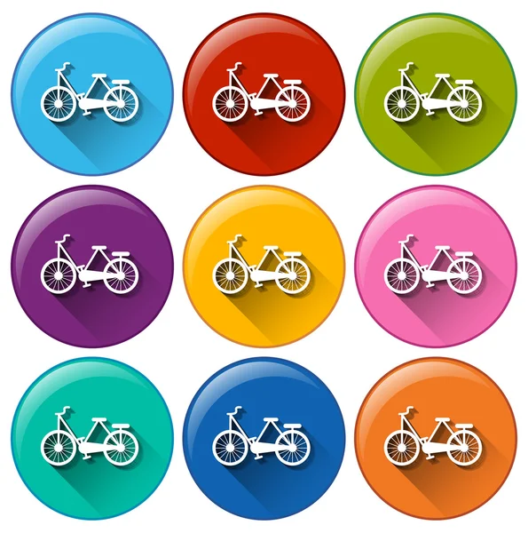 Botones con bicicletas — Vector de stock
