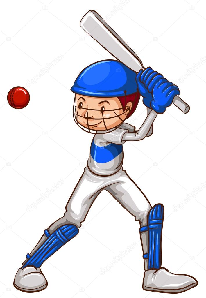 A sketch of a cricket player