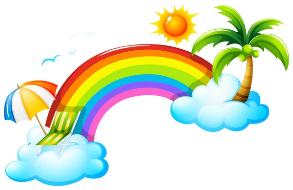 Een regenboog in de lucht — Stockvector