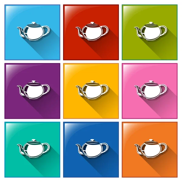 Iconos de té — Vector de stock