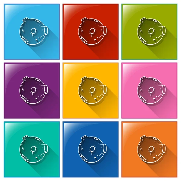 Buttons with a thing found at the outerspace — Stock Vector