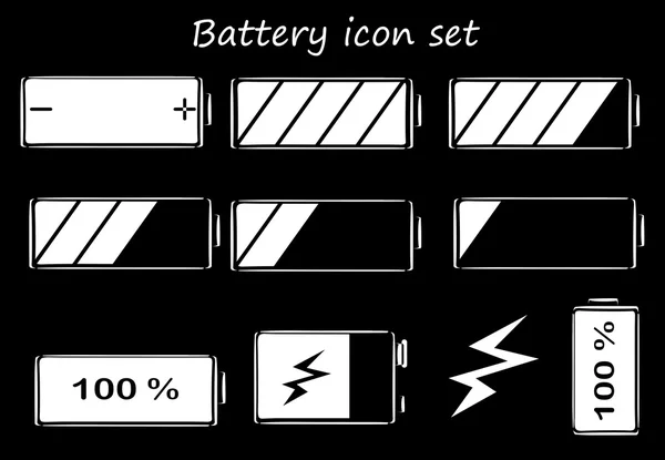 Conjunto de icono de batería — Archivo Imágenes Vectoriales
