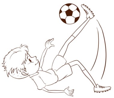 A plain sketch of a soccer player clipart