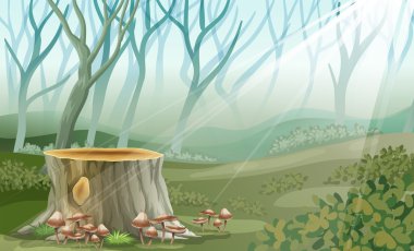 A trunk at the forest clipart
