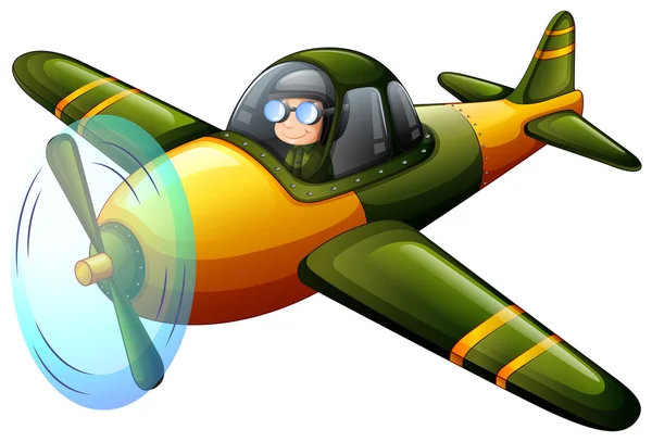 Ein grünes Oldtimer-Flugzeug — Stockvektor