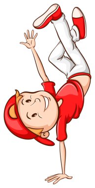 Basit bir renkli kroki hiphop dans