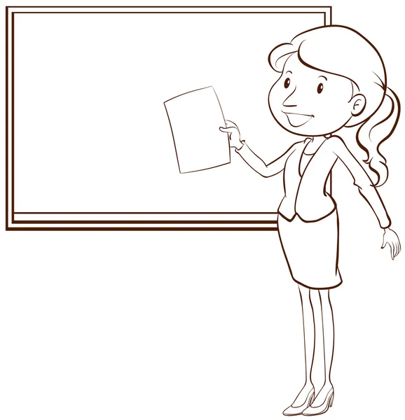 A plain sketch of a teacher — Stock Vector