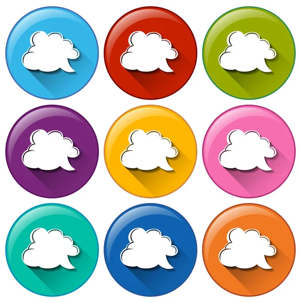 Κουμπιά με πρότυπα επεξήγηση με σύννεφο — Διανυσματικό Αρχείο