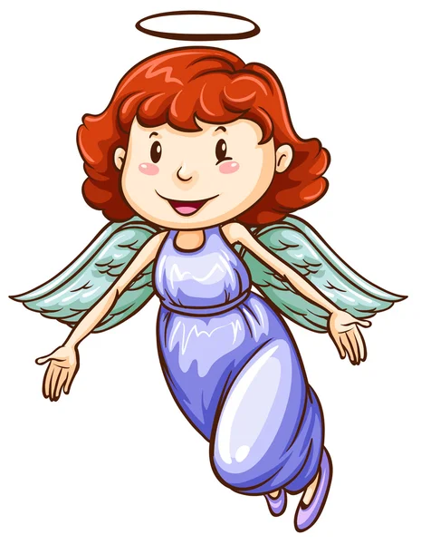 Un simple dibujo coloreado de un ángel — Vector de stock