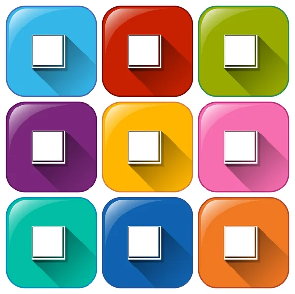 Avrundede ikoner med knapper for fullskjerm – stockvektor