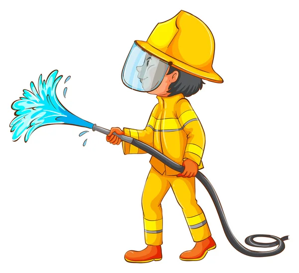 Un simple dibujo de un bombero — Vector de stock