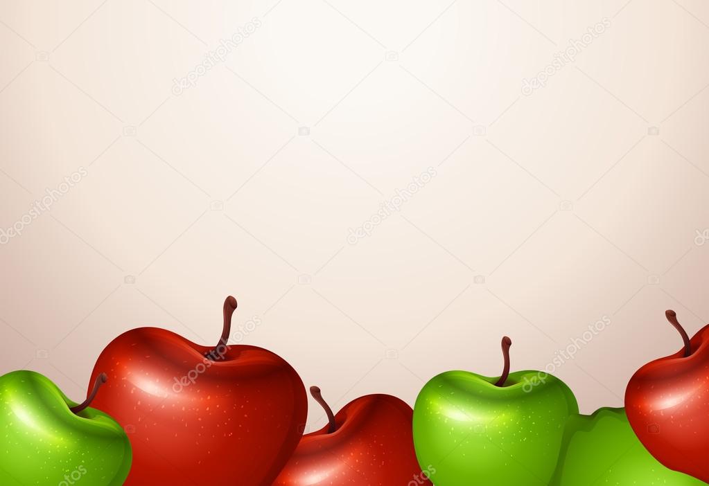 A template with red and green apples