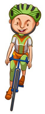 A sketch of a boy riding a bicycle clipart