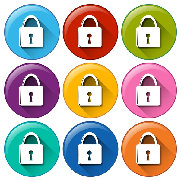 Padlock buttons — Stock Vector