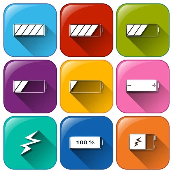 Battery icons — Stock Vector