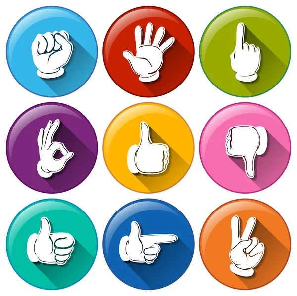 Hand pictogrammen — Stockvector