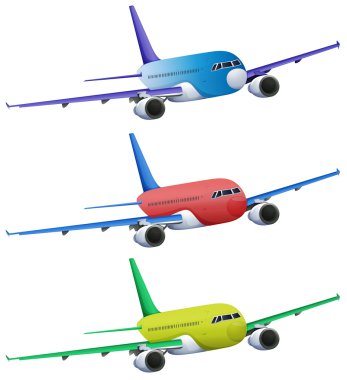 Colourful planes clipart