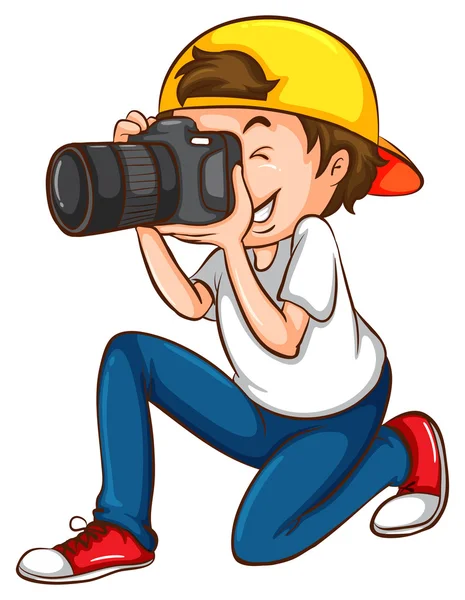 A simple sketch of a photographer — Stock Vector